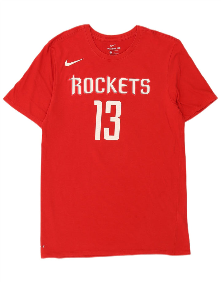 Nike Mens Houston Rockets Graphic T-Shirt Top Medium Red Cotton
