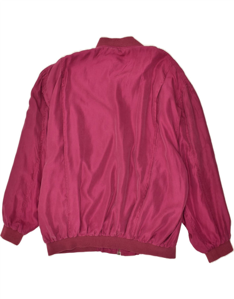 VINTAGE Mens Loose Fit Bomber Jacket UK 38 Medium Pink Silk | Vintage Vintage | Thrift | Second-Hand Vintage | Used Clothing | Messina Hembry 
