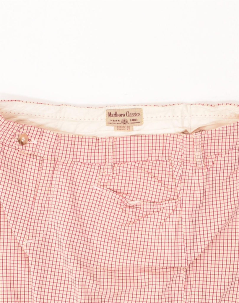 MARLBORO CLASSICS Womens Straight Casual Trousers W30 Medium Pink Check | Vintage Marlboro Classics | Thrift | Second-Hand Marlboro Classics | Used Clothing | Messina Hembry 