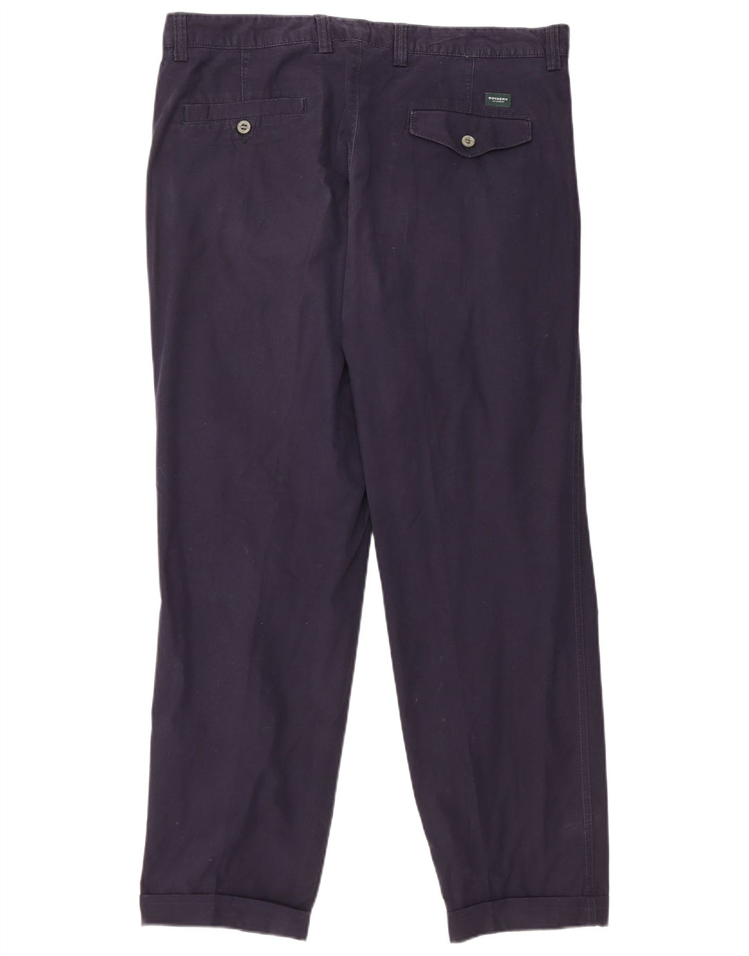 DOCKERS Mens Classic Fit Pegged Chino Trousers W36 L30 Navy Blue Cotton