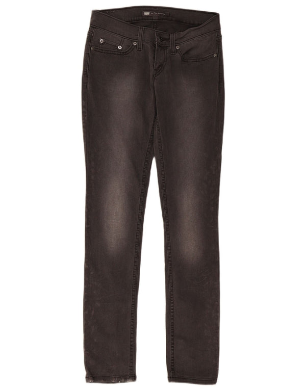 Levi's Womens 524 Super Low Skinny Jeans W29 L32 Grey Cotton