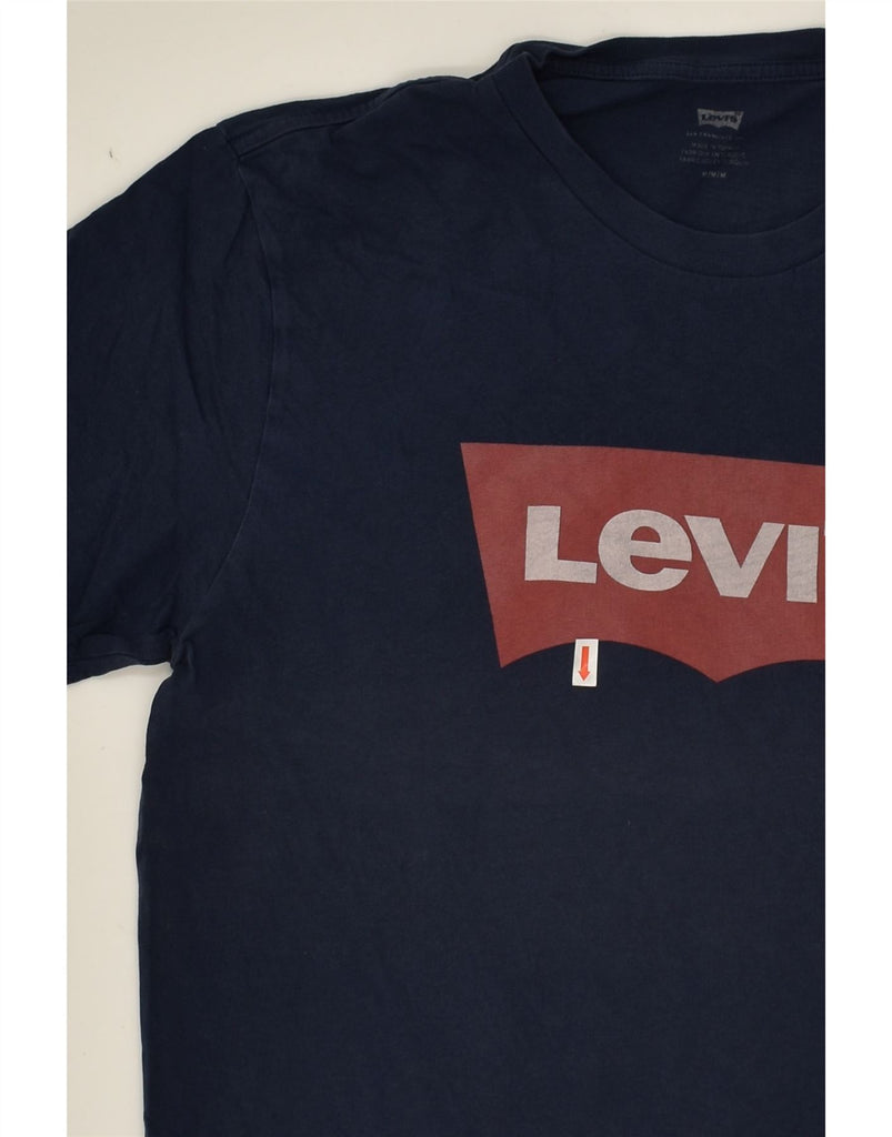 LEVI'S Mens Graphic T-Shirt Top Medium Navy Blue Cotton | Vintage Levi's | Thrift | Second-Hand Levi's | Used Clothing | Messina Hembry 