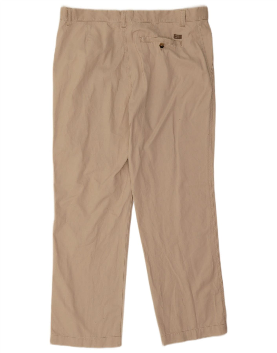 Marks & Spencer Mens Straight Regular Chino Trousers W36 L29 Beige Cotton
