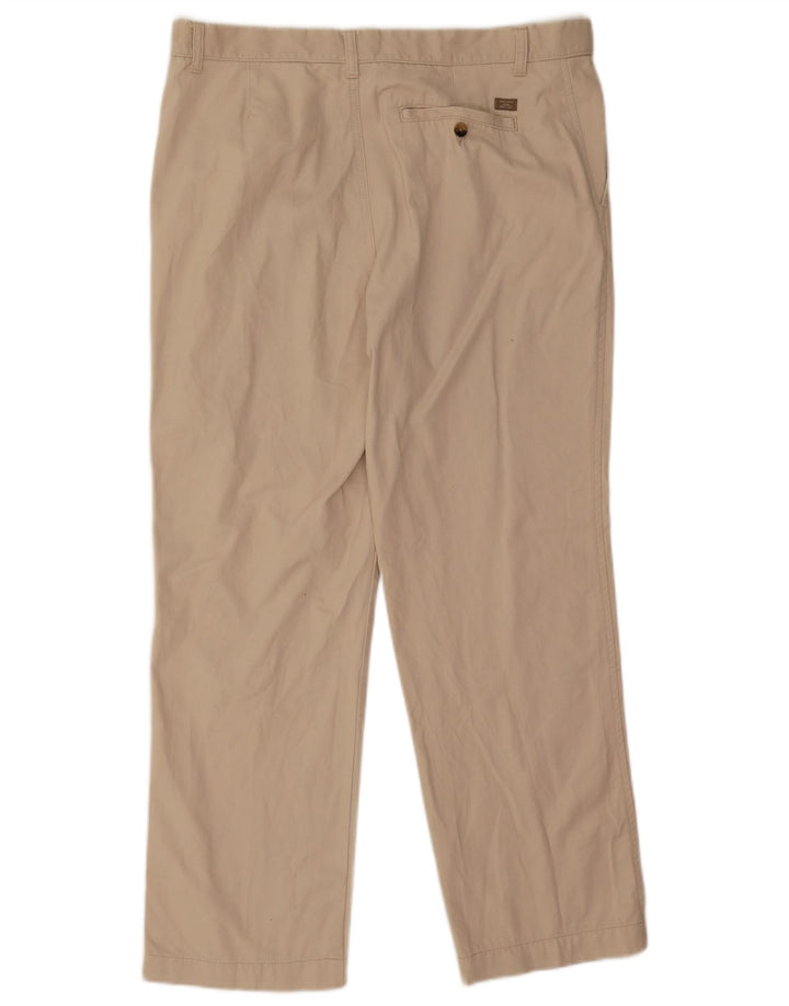 Marks & Spencer Mens Straight Regular Chino Trousers W36 L29 Beige Cotton