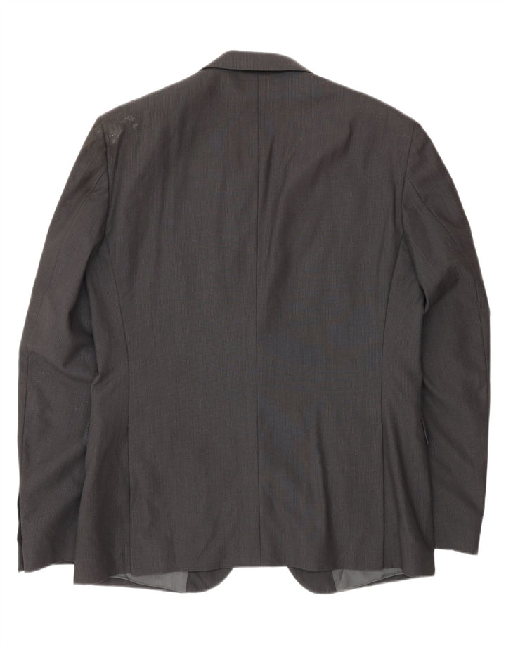 Calvin Klein Mens 2 Button Blazer Jacket IT 52 XL Grey Wool