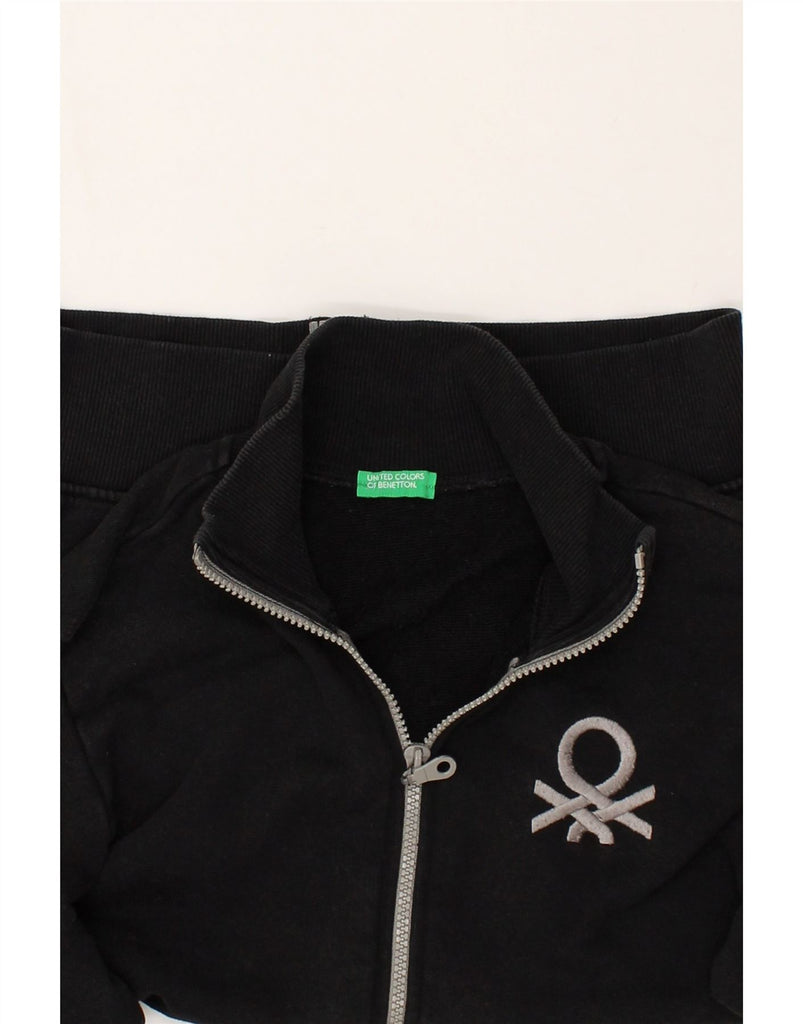 BENETTON Boys Tracksuit Top Jacket 13-14 Years 3XL  Black Cotton | Vintage Benetton | Thrift | Second-Hand Benetton | Used Clothing | Messina Hembry 