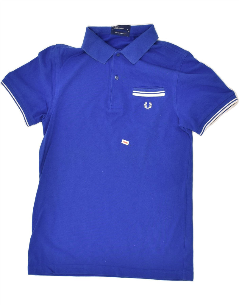 FRED PERRY Mens Polo Shirt Small Blue Cotton | Vintage Fred Perry | Thrift | Second-Hand Fred Perry | Used Clothing | Messina Hembry 