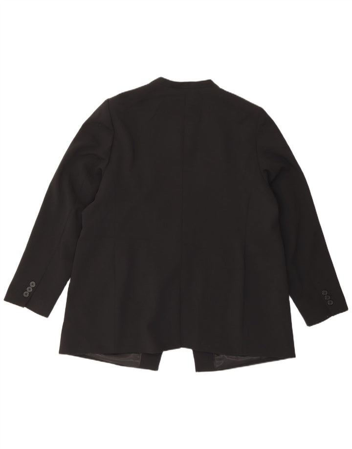 Marks & Spencer Womens 1 Button Blazer Jacket UK 18 XL Black Polyester