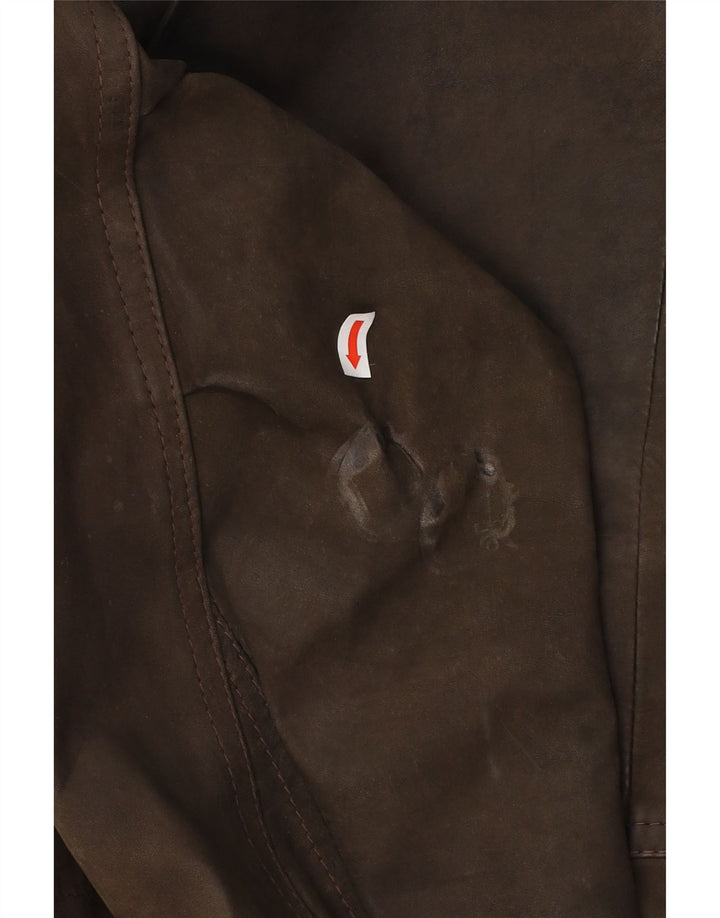 VINTAGE Mens Leather Jacket IT 48 Medium Brown