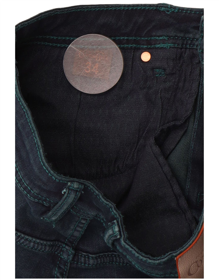COTTON BELT Mens Slim Jeans W34 L31 Navy Blue Cotton