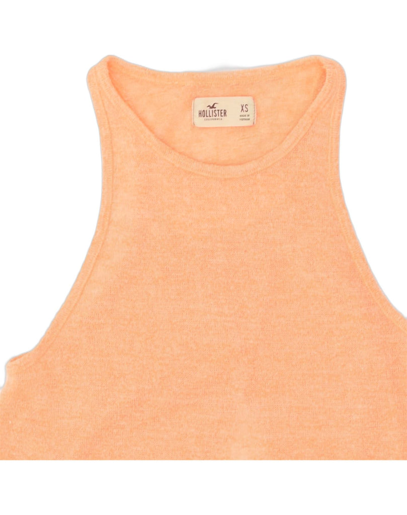 HOLLISTER Womens Vest Top UK 4 XS Orange Polyester | Vintage Hollister | Thrift | Second-Hand Hollister | Used Clothing | Messina Hembry 