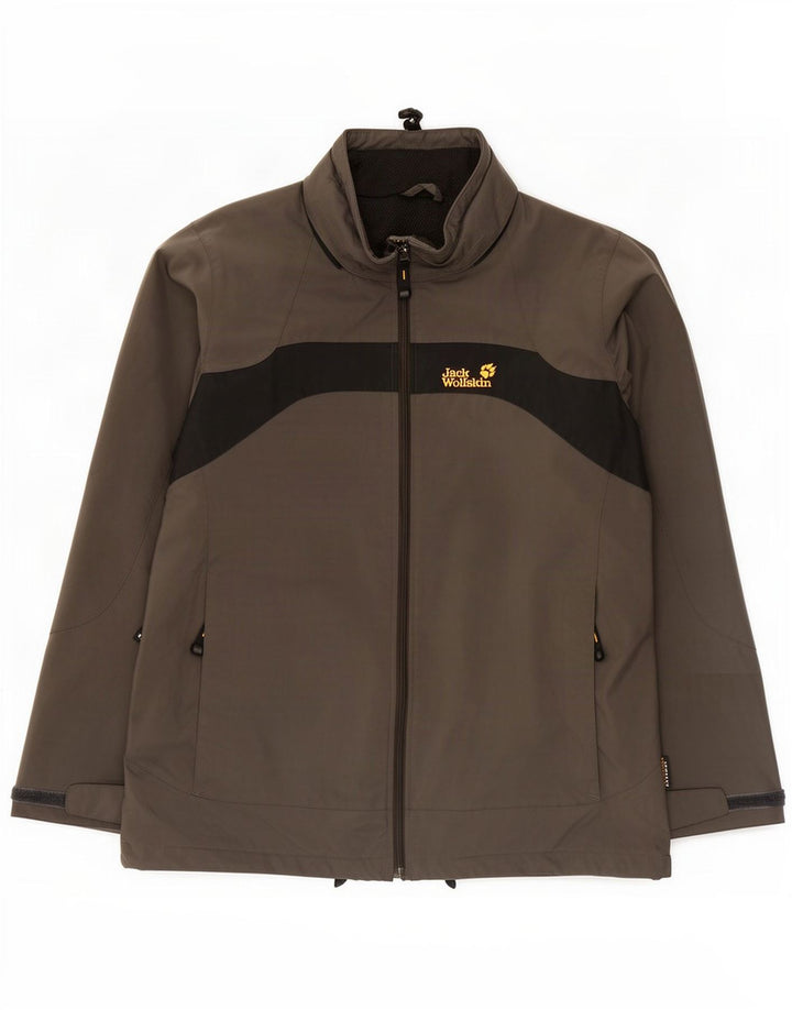 Jack Wolfskin Mens Rain Jacket UK 36/38 Medium Grey Colourblock Polyamide