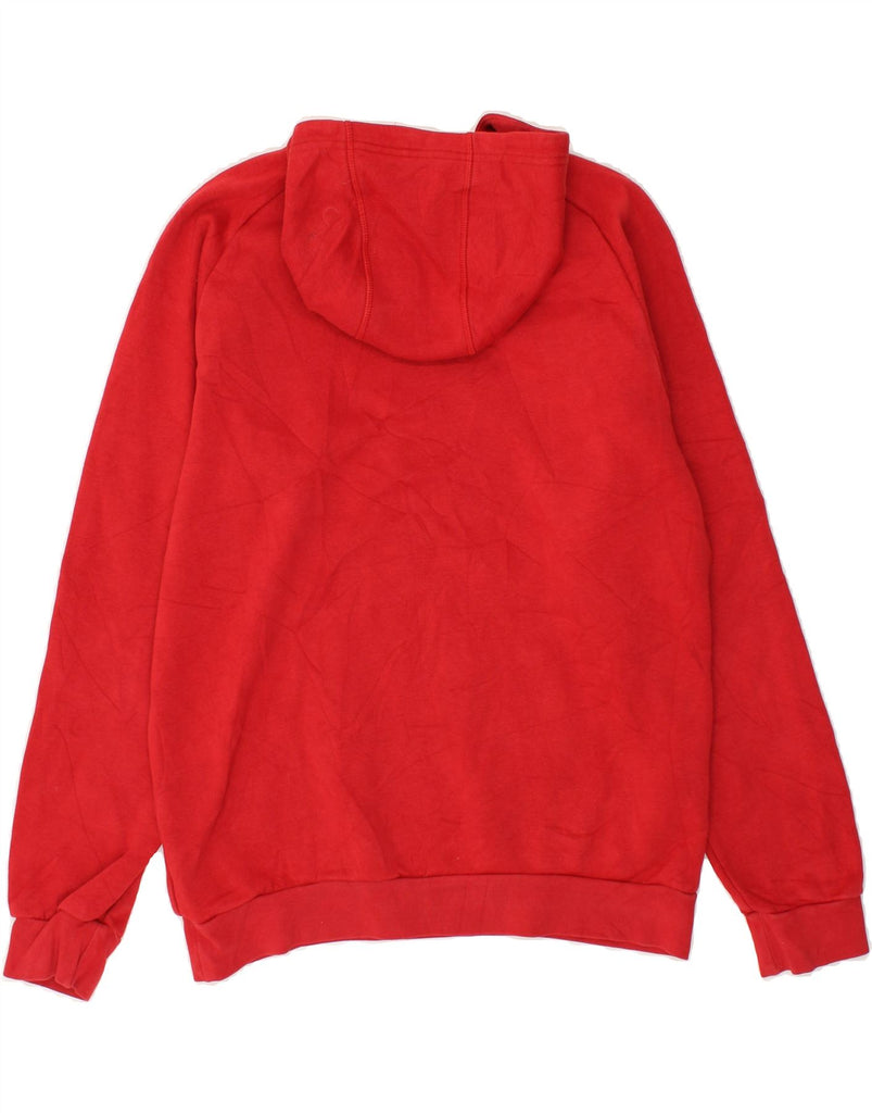 ADIDAS Womens Hoodie Jumper UK 14 Medium Red Cotton | Vintage Adidas | Thrift | Second-Hand Adidas | Used Clothing | Messina Hembry 