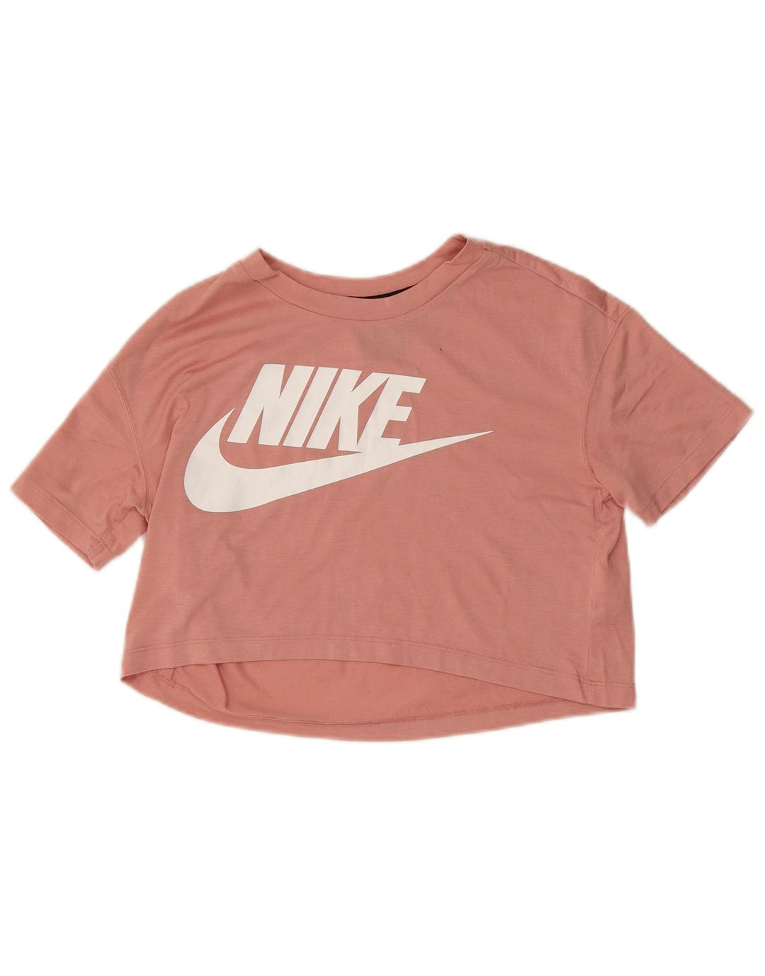 NIKE Womens Crop Graphic T-Shirt Top UK 10 Small Pink Polyester