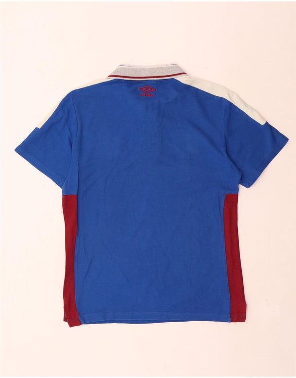 Umbro Mens Graphic Polo Shirt Medium Blue Colourblock