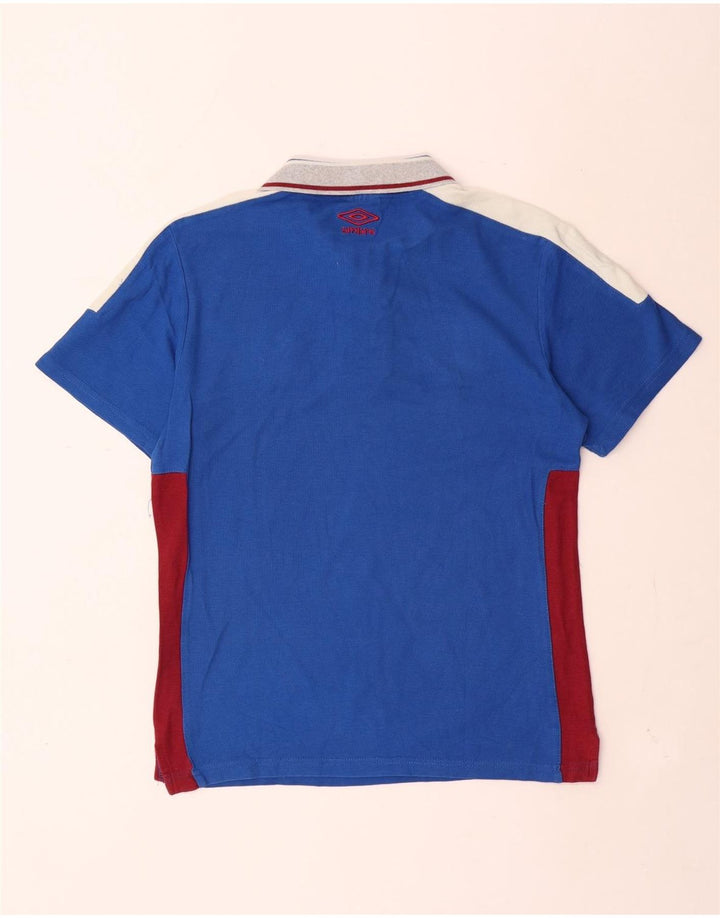 Umbro Mens Graphic Polo Shirt Medium Blue Colourblock
