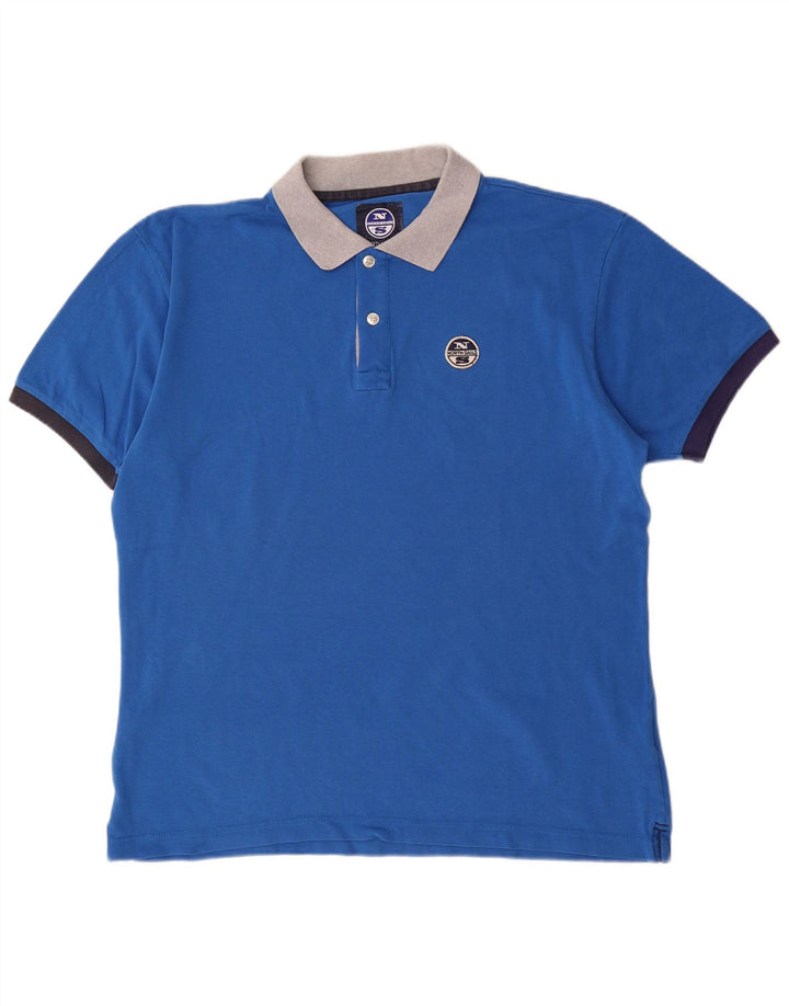 NORTH SAILS Mens Polo Shirt 2XL Blue Cotton