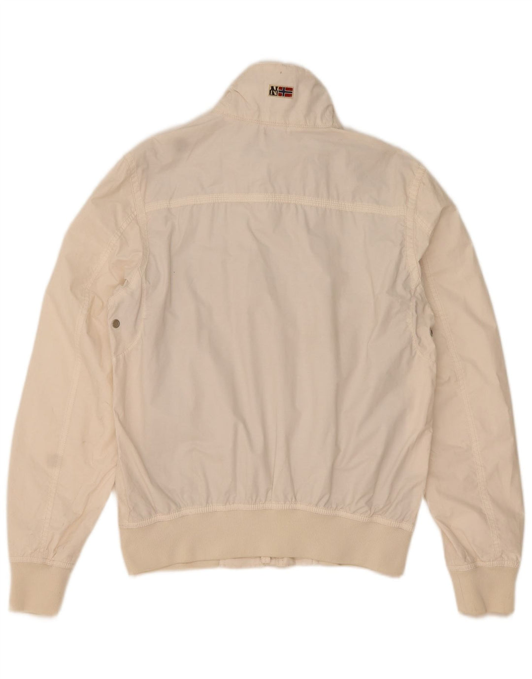 NAPAPIJRI Mens Bomber Jacket UK 38 Medium White Cotton