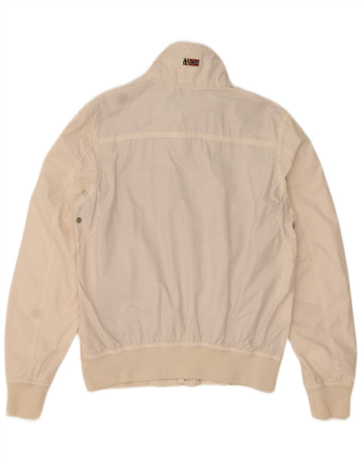 NAPAPIJRI Mens Bomber Jacket UK 38 Medium White Cotton