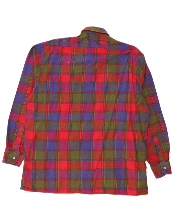 VINTAGE Mens Flannel Shirt Size 41/42 Large Multicoloured Check Cotton