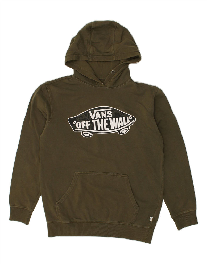 VANS Mens Graphic Hoodie Jumper Small Khaki Cotton | Vintage Vans | Thrift | Second-Hand Vans | Used Clothing | Messina Hembry 