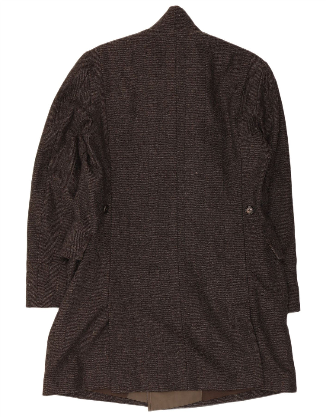 Hugo Boss Mens Double Breasted Coat EU 50 Large Grey Herringbone