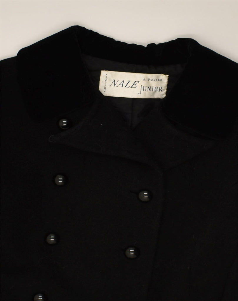 VINTAGE Girls Double Breasted Coat 15-16 Years  Black | Vintage Vintage | Thrift | Second-Hand Vintage | Used Clothing | Messina Hembry 