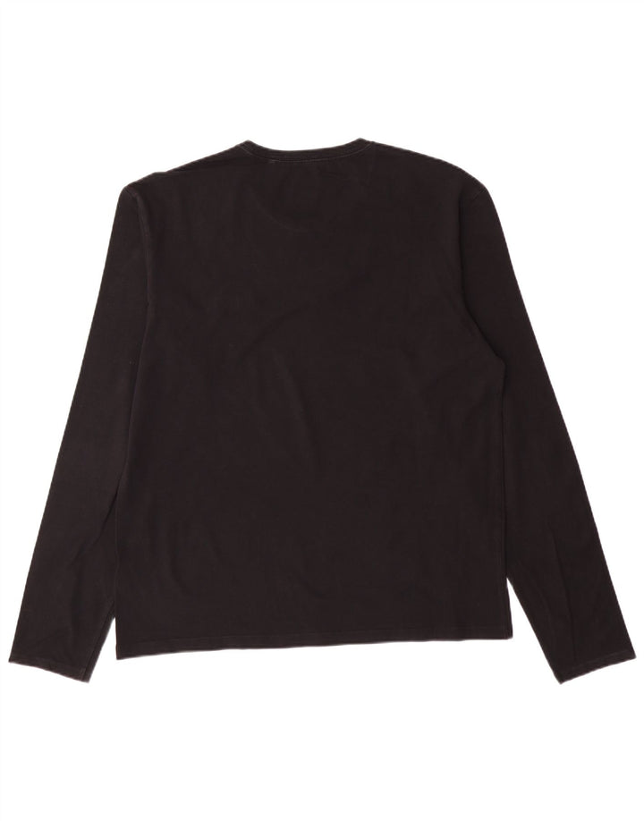 GUESS Mens Top Long Sleeve XL Black Cotton