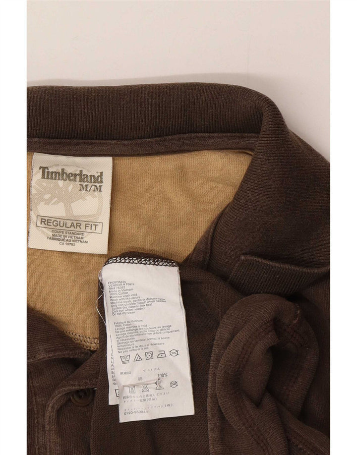 Timberland Mens Long Sleeve Regular Fit Rugby Polo Shirt Medium Brown