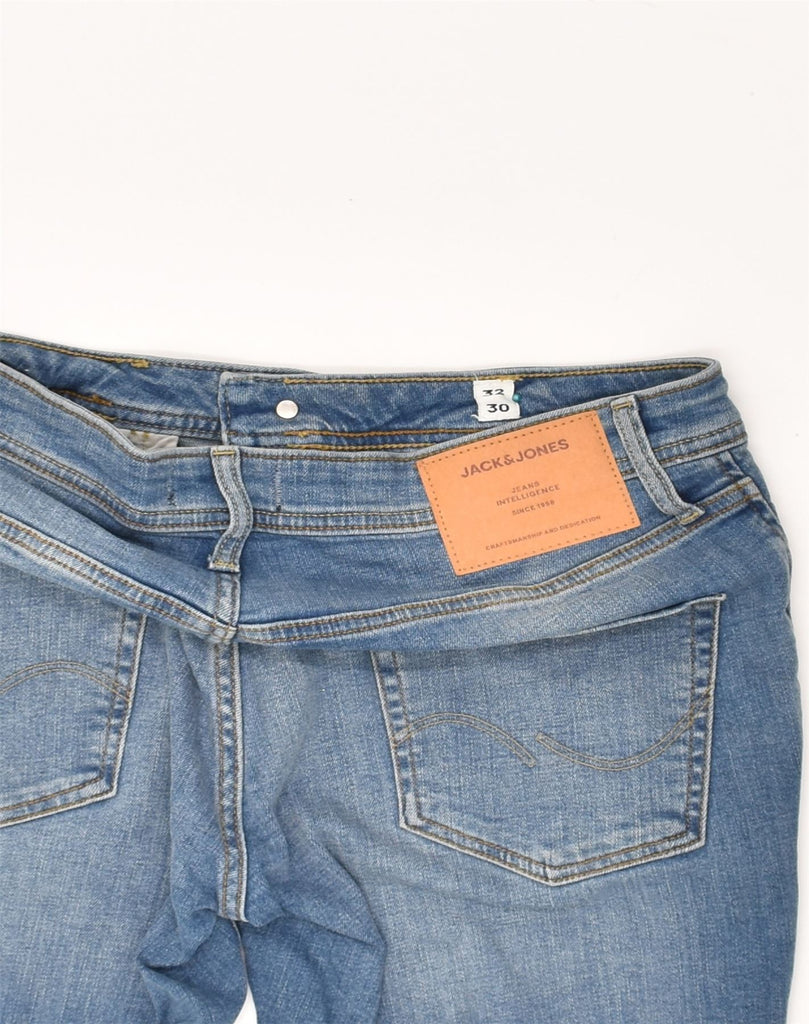 JACK & JONES Womens Distressed Slim Jeans W32 L30  Blue Cotton | Vintage Jack & Jones | Thrift | Second-Hand Jack & Jones | Used Clothing | Messina Hembry 