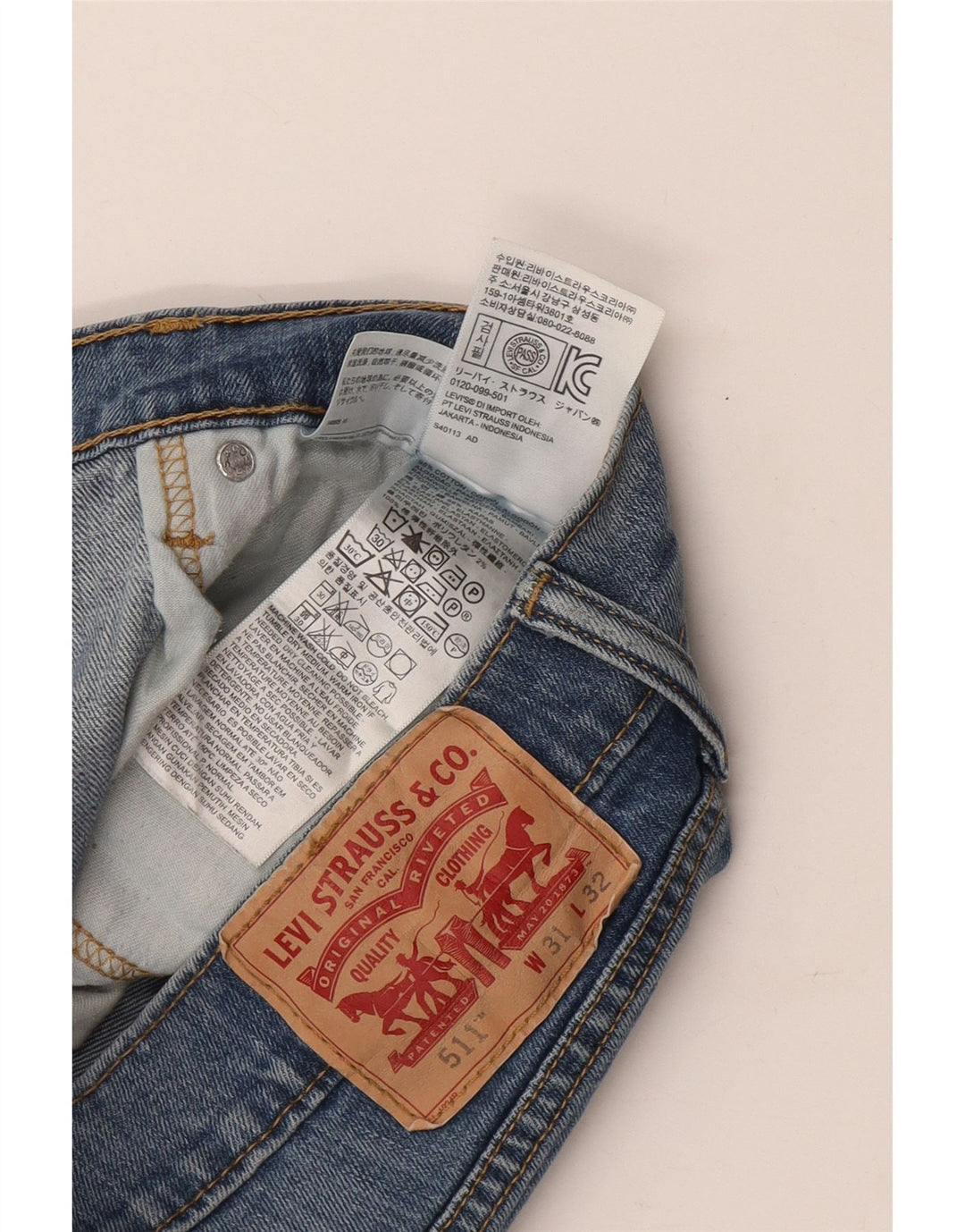 LEVI'S Mens 511 Slim Jeans W31 L32 Blue Cotton