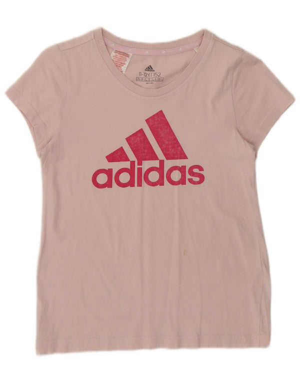 Adidas Girls Regular Graphic T-Shirt Top 11-12 Years Pink
