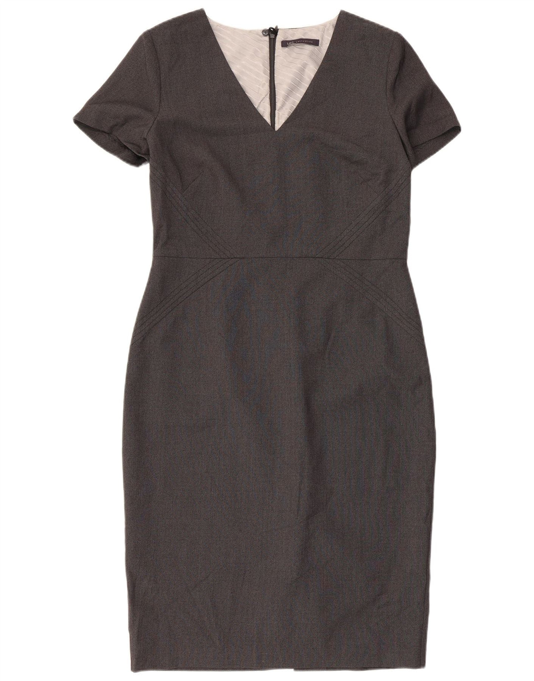 Marks & Spencer Womens Sheath Dress UK 12 Medium Grey Polyester