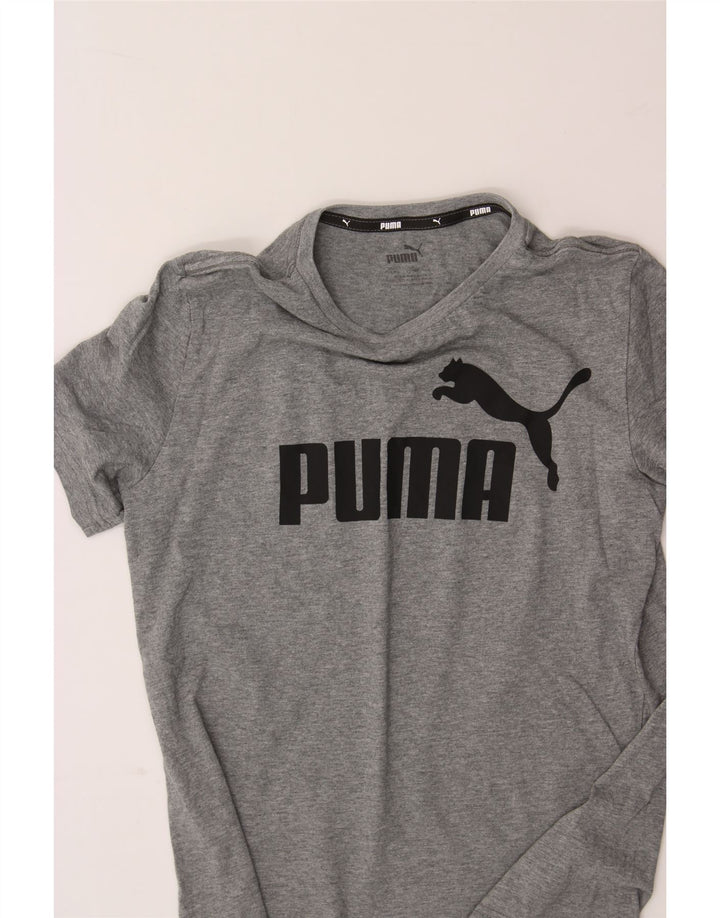 PUMA Boys Graphic T-Shirt Top 13-14 Years Grey Cotton Vintage Puma and Second-Hand Puma from Messina Hembry 