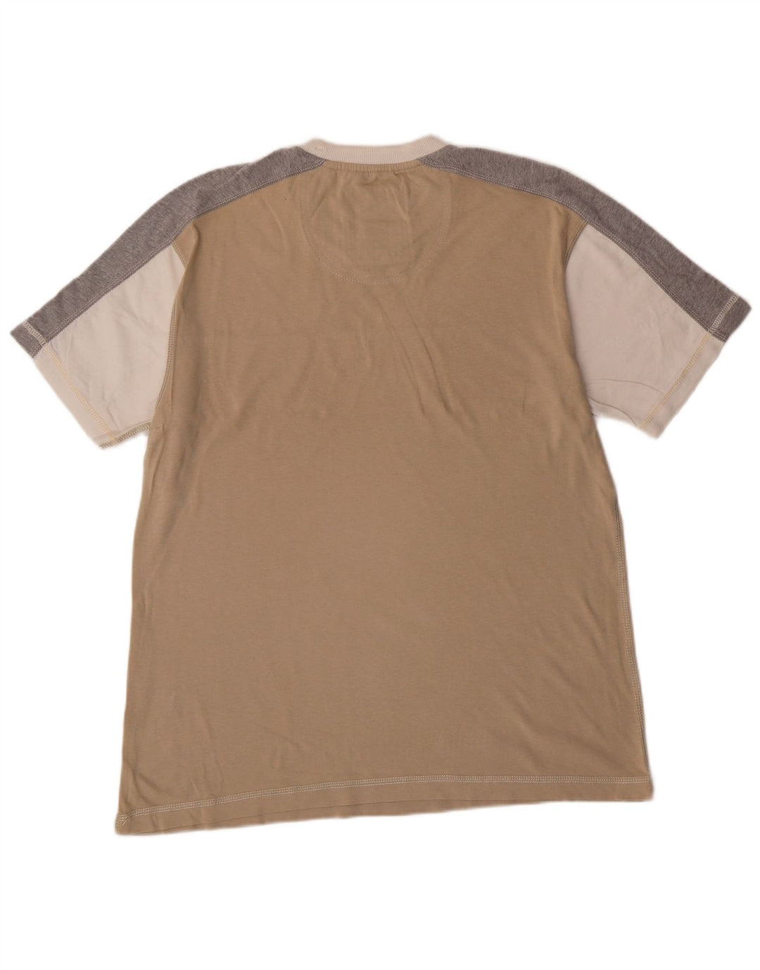 Champion Mens Graphic T-Shirt Top Large Beige Colourblock