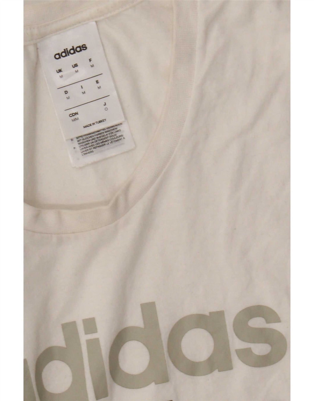 Adidas Mens Graphic T-Shirt Top Medium White Cotton