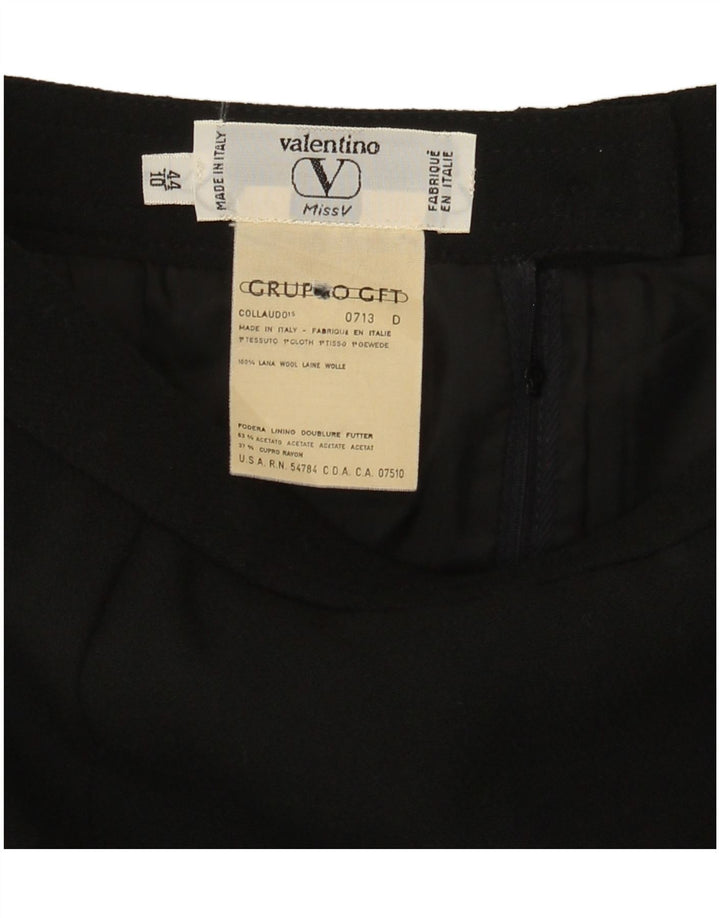 Valentino Womens Straight Skirt IT 44 Medium W28  Black Wool