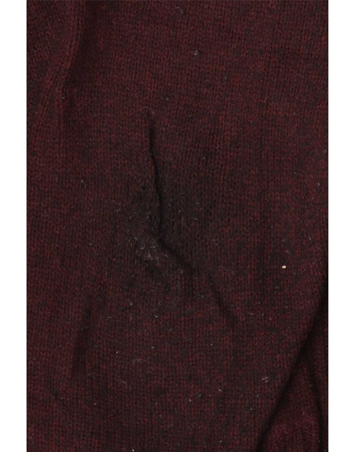 Marks & Spencer Mens Zip Neck Jumper Sweater Large Burgundy Lambswool
