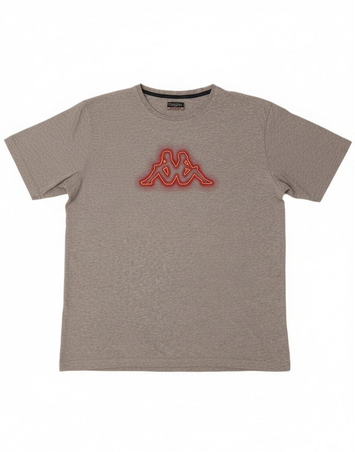 Kappa Mens Graphic T-Shirt Top 2XL Grey Cotton