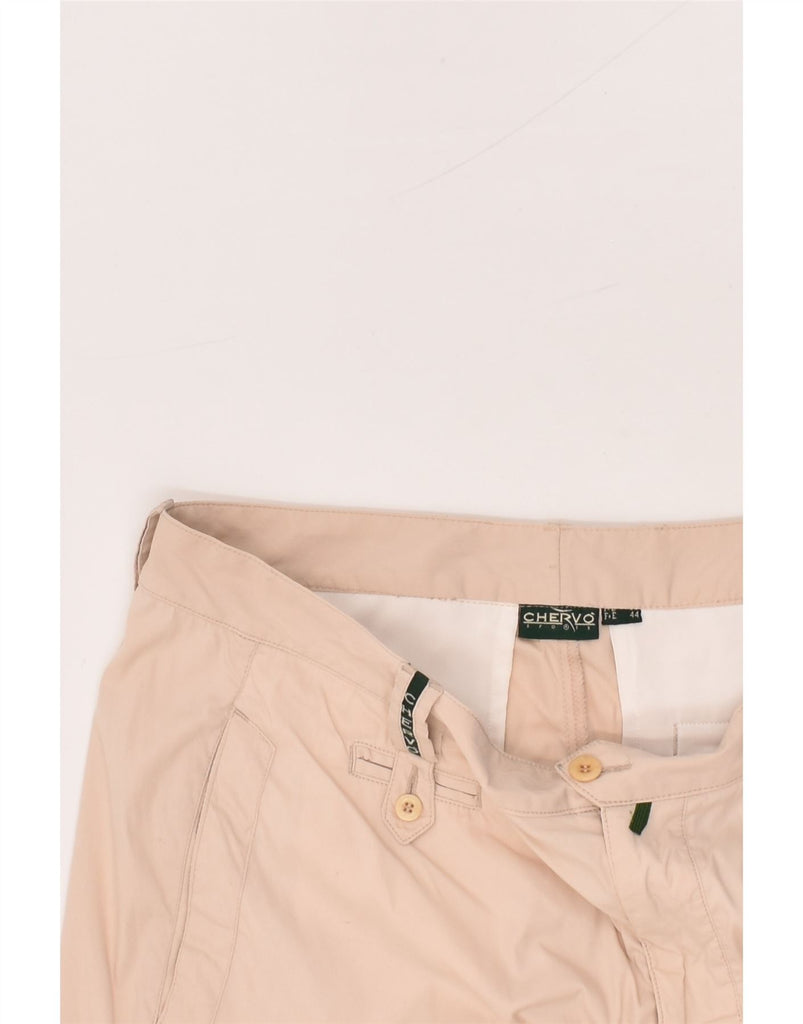 CHERVO Mens Straight Casual Trousers W36 L32 Beige | Vintage Chervo | Thrift | Second-Hand Chervo | Used Clothing | Messina Hembry 