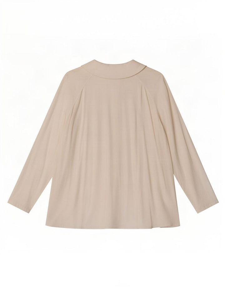 Benetton Womens Oversized Shirt Blouse IT 44 Medium Off White Viscose