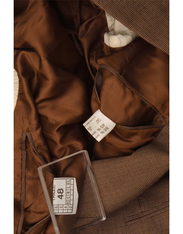 Vintage Mens 2 Button Blazer Jacket IT 48 Medium Brown Polyester
