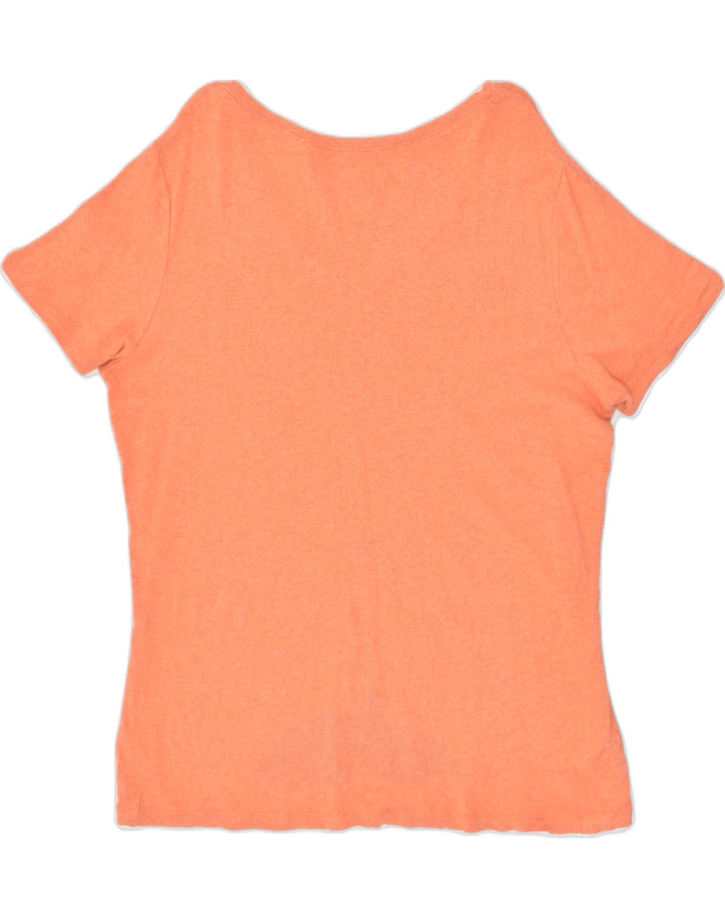 EDDIE BAUER Womens T-Shirt Top UK 20 2XL Orange Cotton | Vintage Eddie Bauer | Thrift | Second-Hand Eddie Bauer | Used Clothing | Messina Hembry 