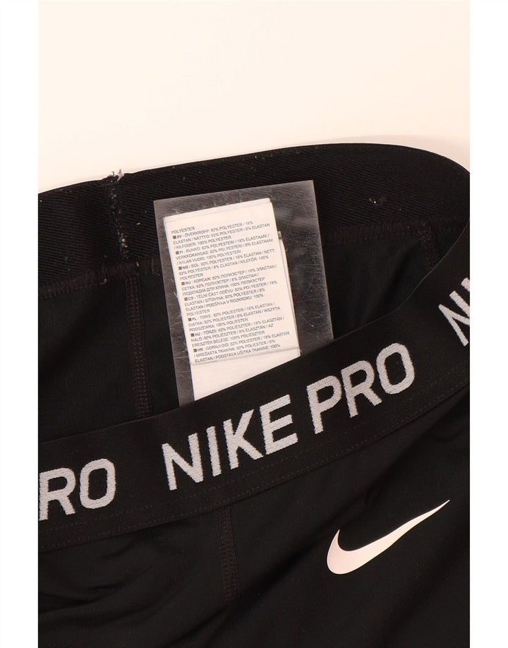 NIKE Girls Graphic Tracksuit Trousers 7-8 Years  Black Polyester