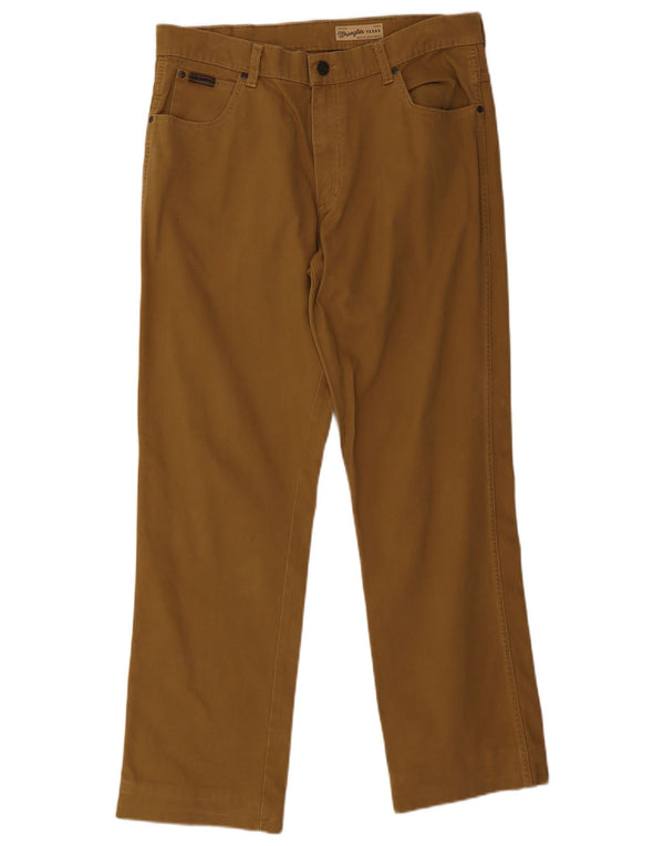 Wrangler Mens Texas Straight Casual Trousers W34 L30 Brown