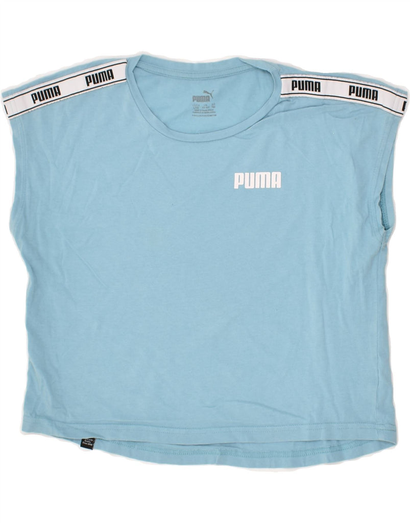 PUMA Girls Graphic Vest Top 13-14 Years Blue | Vintage Puma | Thrift | Second-Hand Puma | Used Clothing | Messina Hembry 