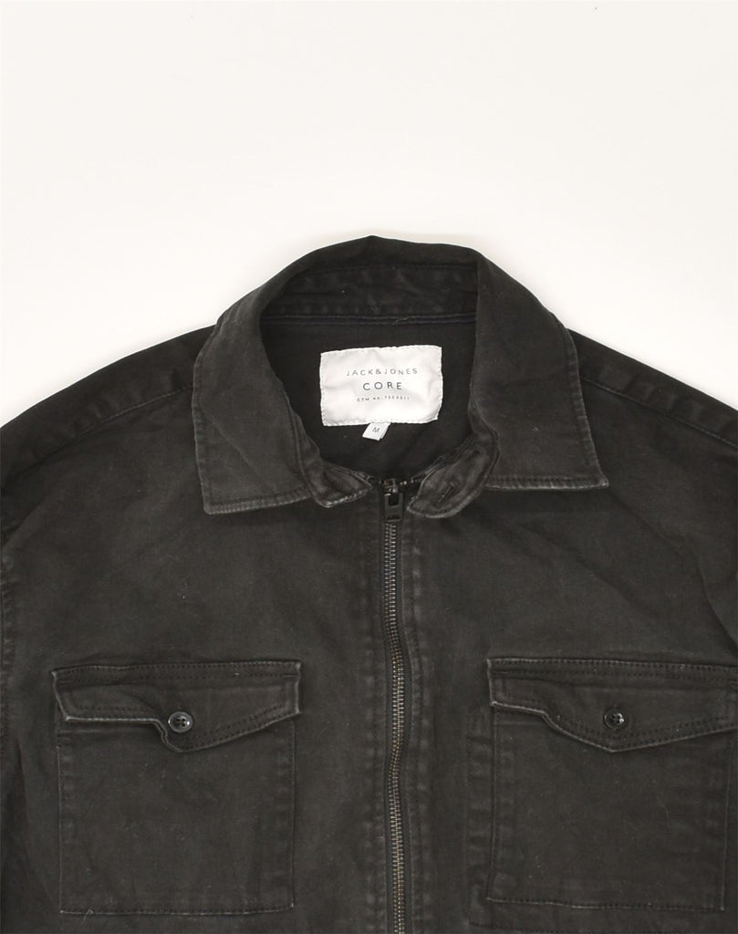 JACK & JONES Mens Slim Denim Jacket UK 38 Medium Black Cotton | Vintage Jack & Jones | Thrift | Second-Hand Jack & Jones | Used Clothing | Messina Hembry 