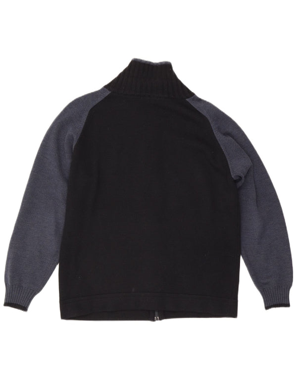 Pierre Cardin Mens Cardigan Sweater Small Black Colourblock