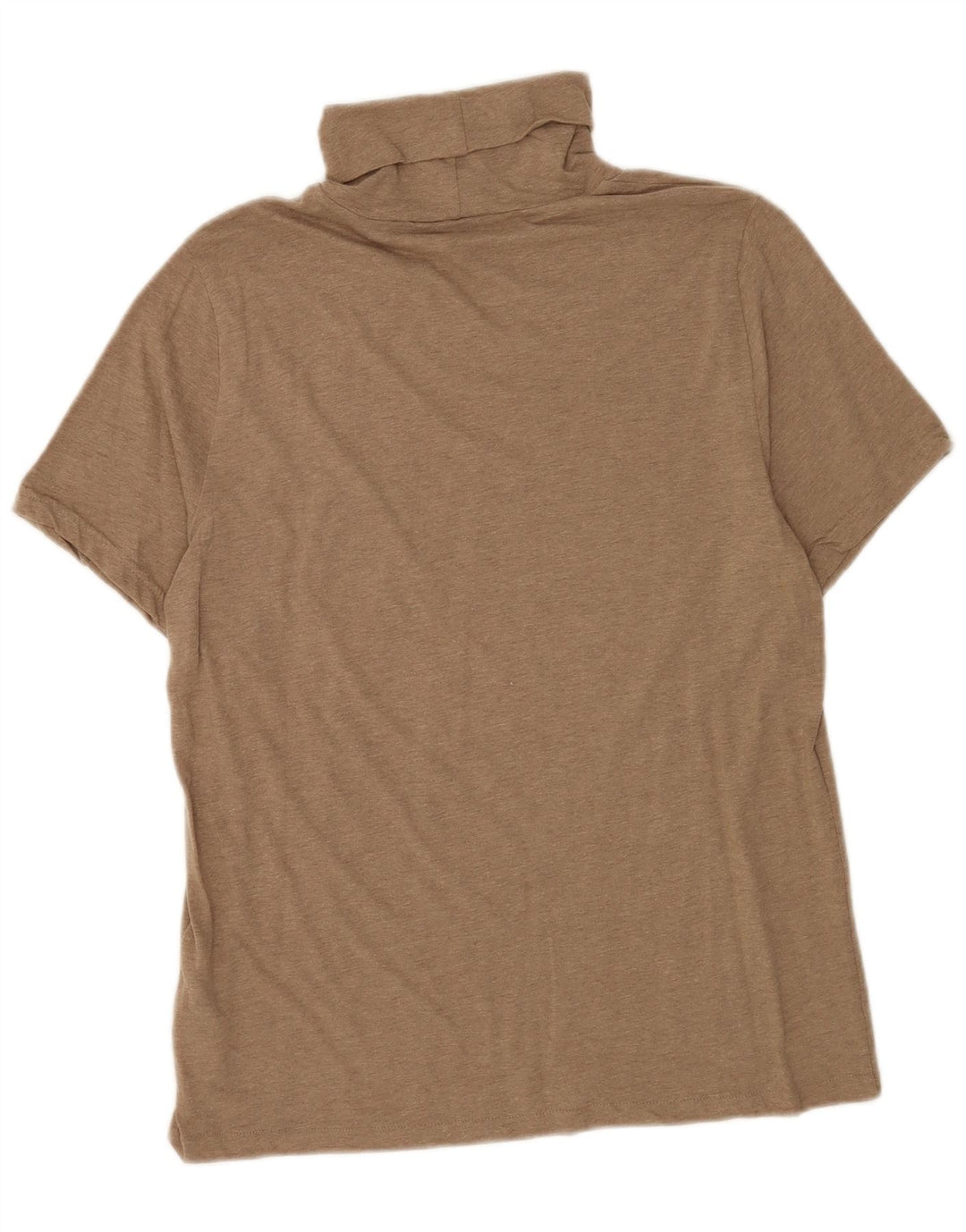 J. Crew Womens Roll Neck Blouse Top UK 14 Large Brown Cotton