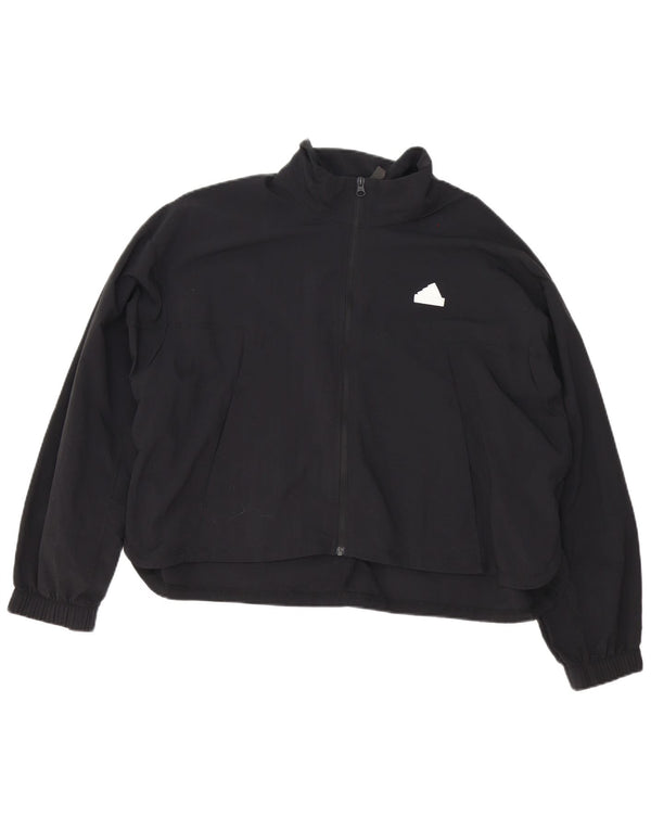 Adidas Womens Oversized Tracksuit Top Jacket UK 12/14 Medium Black